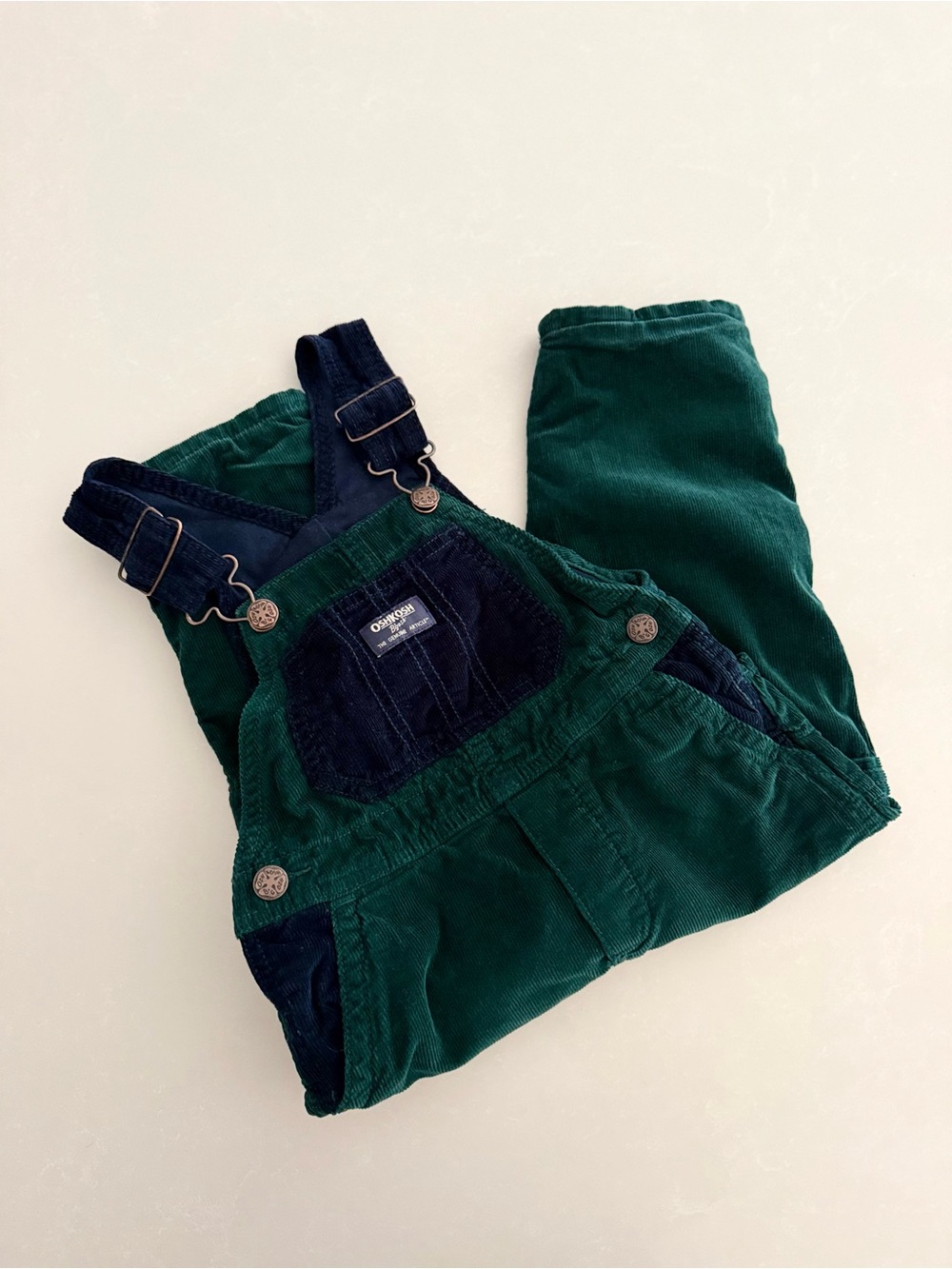 OshKosh B'gosh Toddler Forest Green Corduroy Overalls • Size 3T